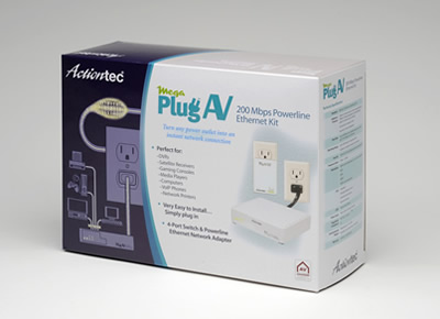 Actiontec's Mega PlugAV 200 Mbps Powerline Ethernet Kit